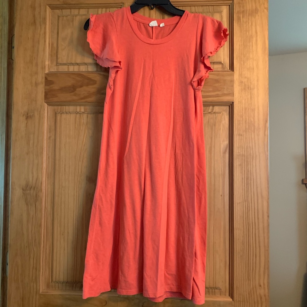 T shirt dress with ruffle Sleeves